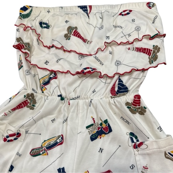 80’s White Nautical Print Jumpsuit - Picture 2 of 7